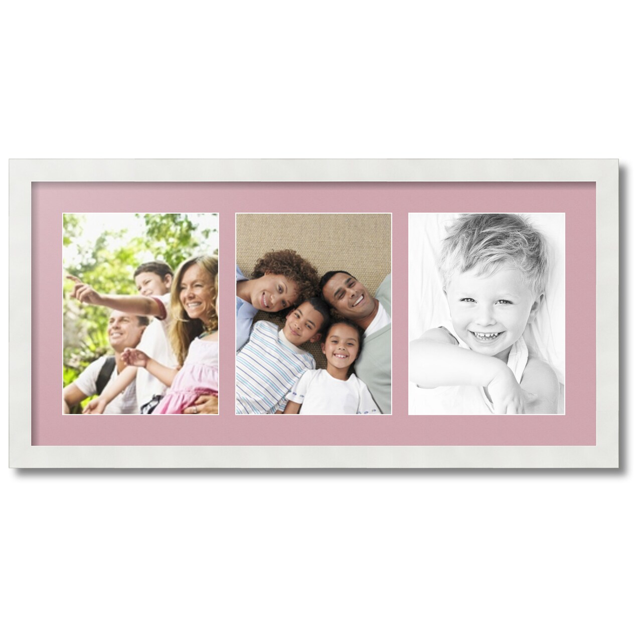 ArtToFrames Collage Photo Picture Frame with 3 - 8.5x11 inch Openings, Framed in White with Over 62 Mat Color Options and Plexi Glass (CSM-3966-28)